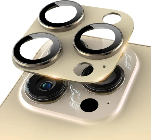 Vista 17 de Protector de lente de cámara con purpurina compatible con iPhone 15 Pro/iPhone 15 Pro Max, acrílico transparente más anillo de aleación de aluminio
