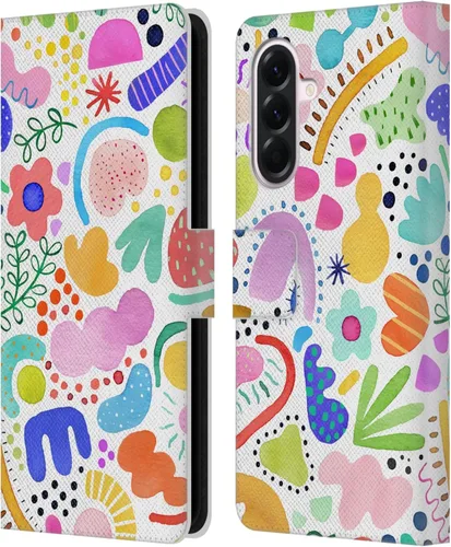 Vista 122 de Head Case Designs Officially Licensed Ninola Brushstrokes Black Summer Patterns Leather Wallet Case Compatible with Samsung Galaxy A07 4G
