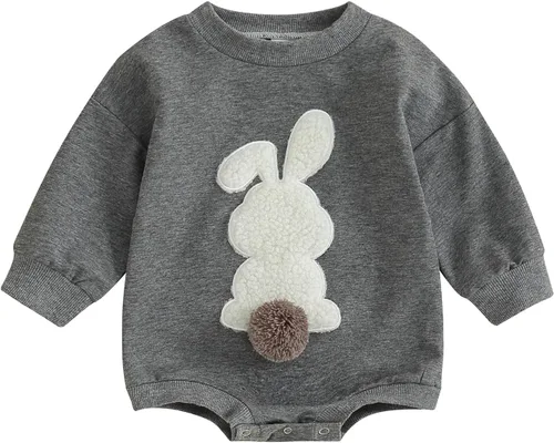 Vista 18 de VISGOGO Mameluco de gran tamaño para bebé recién nacido, ropa neutra Beige-aunties Bestie