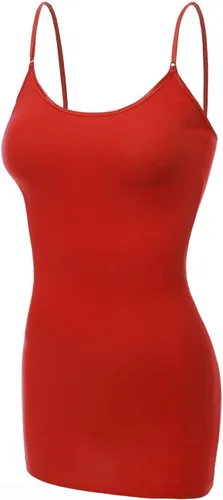Vista 218 de Emmalise Camisola larga casual básica para mujer, con tirantes ajustables, top en capas
