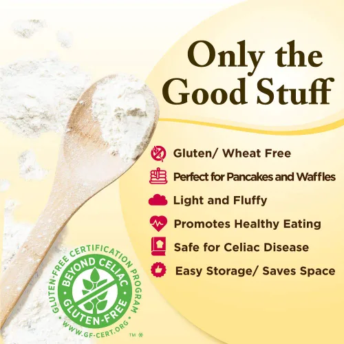 Vista 4 de Gluten Free Mama 's: Mezcla para panqueques y waffles, ligera y esponjosa, bolsa de 32 onzas