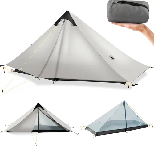 Vista 10 de Tienda de campaña ultraligera para 3 temporadas, tienda de campaña para 1 persona/2 personas, tienda de campaña LanShan ligera para exteriores