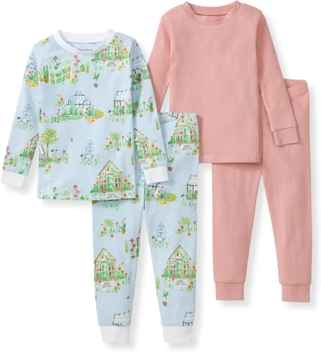 Vista 43 de Burt's Bees Baby Pijama para niña, 2 piezas, camiseta de manga larga y pantalones de algodón orgánico