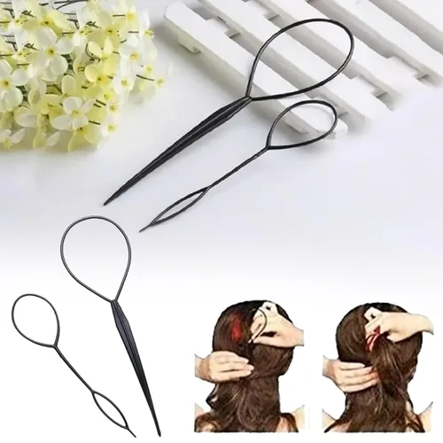 Vista 7 de Pinzas de metal para cabello grueso, herramienta de peinado para adultos y niños, herramienta de trenzado, pinza de pelo floral, horquilla