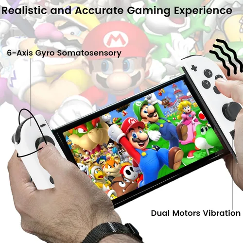 Vista 4 de Aoqwp Controller Compatible for Nintendo Switch, Replacement Wireless Controllers with Dual Vibration, Wake-up, Motion Control
