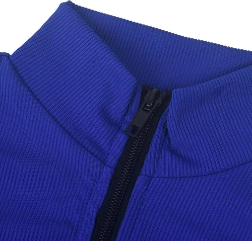 Vista 3 de Women's Jumpsuit With Zipper Autumn Season Solid Color Exercise Running Yoga Bodysuit