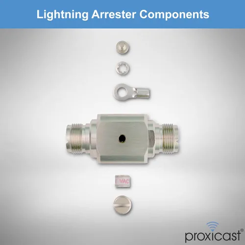 Vista 7 de Proxicast Pararayos/Supresor Coaxial con Conectores Hembra UHF SO-239 - Protector de Sobretensiones de Cable Coaxial de Grado Profesional para RF