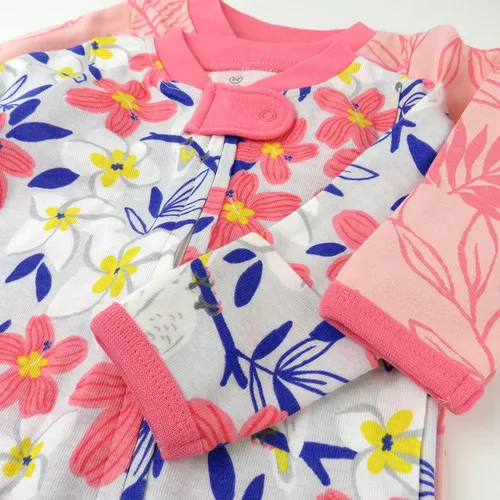 Vista 5 de HonestBaby Footed Sleep & Play Pajamas Organic Cotton for Infant Baby Girls (LEGACY)