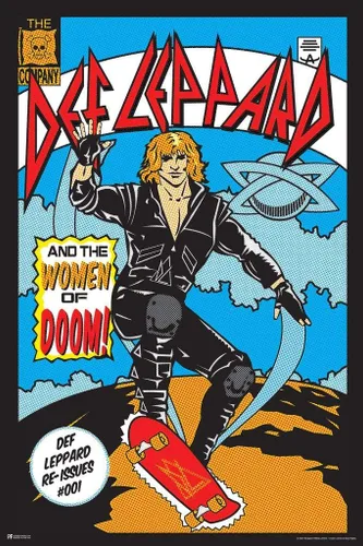 Vista 5 de Póster laminado de Def Leppard de los años 80 con banda de rock estética, marco, decoración de pared, póster de borrado en seco, arte de pared de 12