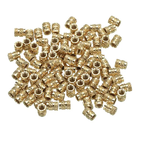 Vista 8 de uxcell Insertos roscados M2, 70 piezas de tuercas moleteadas métricas de latón para plástico, componentes de impresión 3D