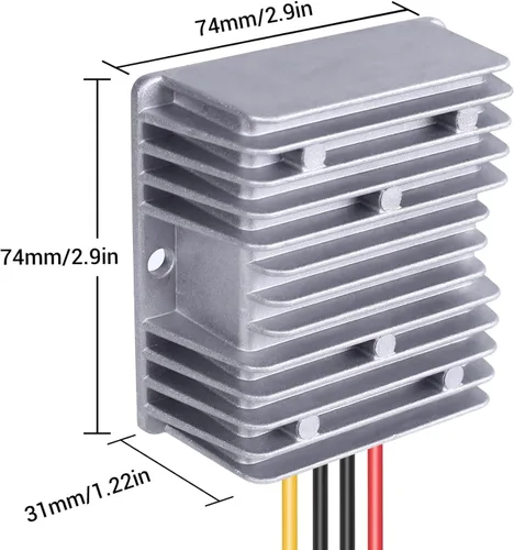 Vista 5 de Reductor de voltaje de 48V a 12V 10A 120W, convertidor DC-DC para carrito de golf, regulador de voltaje reductor IP68 impermeable con fusible