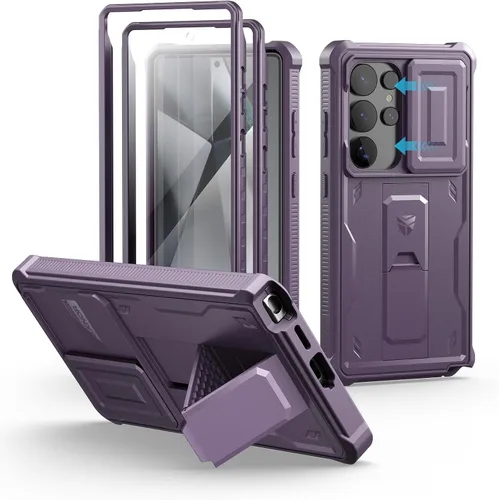 Vista 72 de Dexnor Funda para Samsung Galaxy S24 con Cubierta Deslizante Integrada para Cámara y Protector de Pantalla y Soporte, Funda Resistente a los Golpes