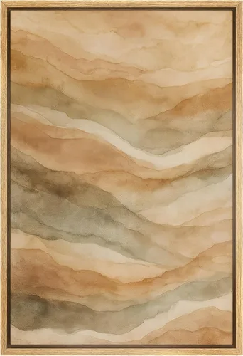 Vista 22 de SIGNWIN Lienzo enmarcado para pared, diseño de planta de bosque de montaña verde pastel, naturaleza, ilustraciones de área silvestre, arte moderno
