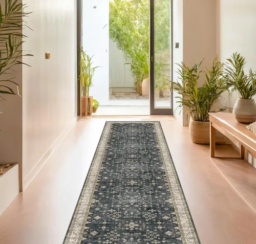 Vista 14 de Hazo Haus – Alfombra pequeña para entrada, cocina o baño, antideslizante con base de goma, resistente a las manchas y a la decoloración, diseño