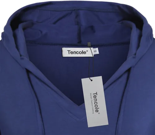 Vista 5 de Tencole Camiseta asimétrica con capucha para mujer, manga larga, túnica casual con bolsillo