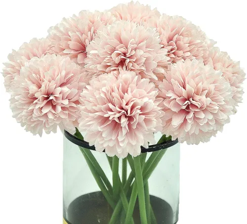 Vista 32 de 10 plantas artificiales de flores artificiales de seda de crisantemo, arreglos de hortensias, ramos de boda, decoración del hogar, cocina, jardín