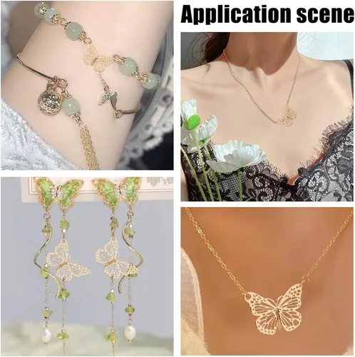 Vista 4 de Butterfly Charms Filigree Butterfly Heart Connector Charms Stainless Steel Pendant Insect Animal Pendants for Jewelry Making Earrings Necklaces