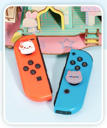 Vista 7 de PAWSWORLD Lindas tapas de agarre para el pulgar para Switch Joycon, tapas de agarre compatibles con Switch LiteSwitch OLED Joystick Grips Tapas