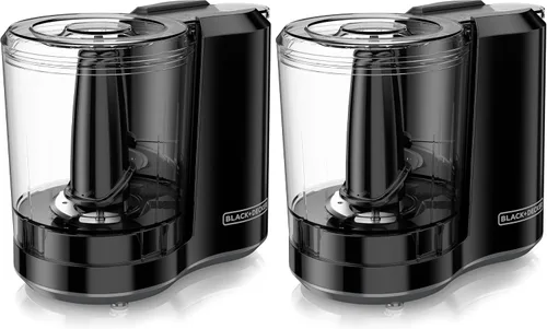 Vista 8 de Picador eléctrico Black + Decker HC306 1 y 1/2 tazas con un solo toque, color blanco, Capacidad de 1.5 tazas con ensamble mejorado y tapa, Negro