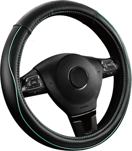 Vista 10 de Skechers Funda de volante de espuma viscoelástica, Funda de volante de microfibra con ribete deportivo de ajuste universal de 14" 1/2-15" Protector