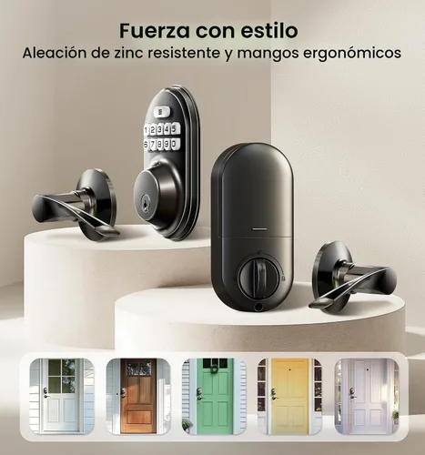 Vista 9 de Veise RZ-C Cerradura de puerta de entrada sin llave con 2 manijas