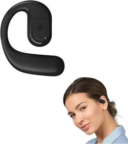 Vista 10 de Auriculares inalámbricos Bluetooth con gancho para la oreja, auriculares sin enchufe con micrófono, auriculares con cancelación de ruido de una sola