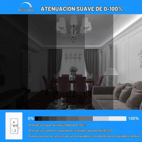Vista 3 de Bombillas LED E12 regulables, bombilla C7 de 7 W equivalente a bombilla halógena E12 de 60 W, luz blanca diurna 6000 K, base de candelabro T6 E12
