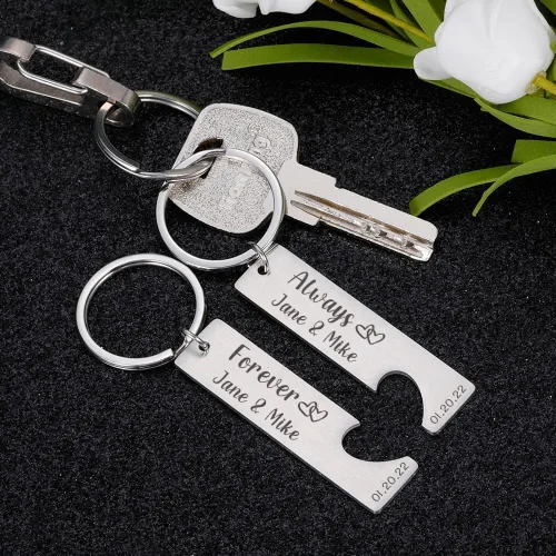 Vista 6 de Aizza Beata Regalos del día de San Valentín para él, llaveros personalizados para pareja, novio, marido, llavero para aniversario
