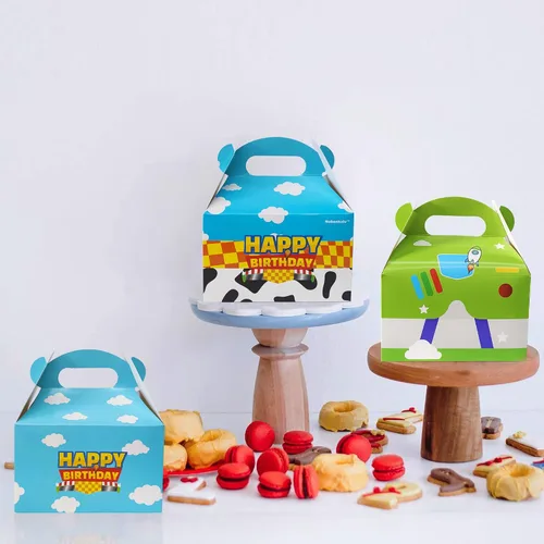 Vista 2 de Nabenkalu Cajas de fiesta de historias de dibujos animados, 15 piezas inspiradas en juguetes, bolsas de regalo para decoración de cumpleaños