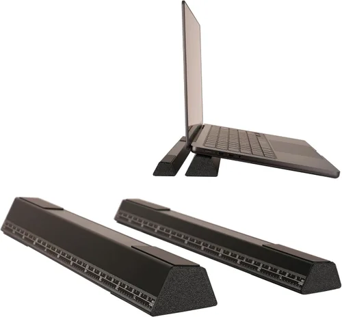 Vista 6 de Soporte elevador de aluminio para laptop, paquete de 2 soportes Gris