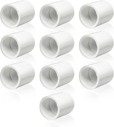 Vista 12 de 10 acoplamientos de tubería de PVC blanco