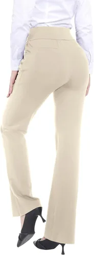 Vista 3 de ZTN Pantalones de vestir de cintura alta para mujer, pantalones de trabajo con control de abdomen, pantalones casuales de negocios con 4 bolsillos