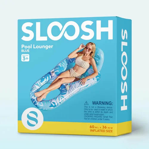 Vista 7 de Sloosh Flotadores inflables para piscina, tumbona para adultos, flotador de piscina flotante, silla reclinable flotante con portavasos y reposapiés