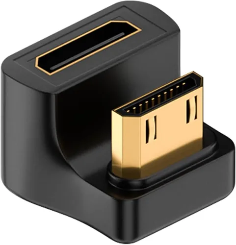 Vista 12 de Duttek Adaptador Mini HDMI de 180 grados 8K @60Hz, 48Gbps, en forma de U, adaptador extensor en ángulo mini HDMI en ángulo macho a hembra, luz LED