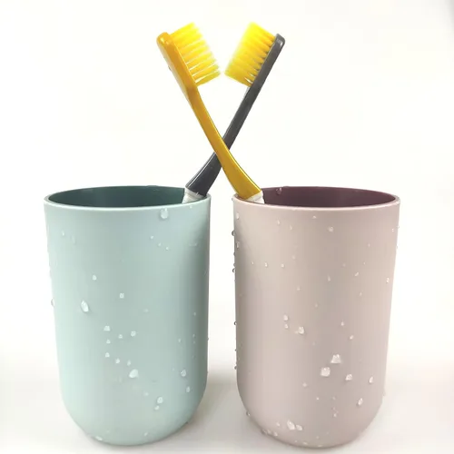 Vista 8 de Juego de 2 vasos irrompibles reutilizables para cepillos de dientes, vasos de plástico para cepillos de dientes, 10.1 fl oz/10.5 onzas, aptos