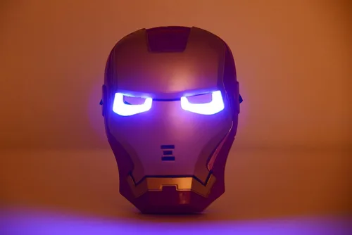 Vista 5 de REINDEAR Máscara de ojos con luz LED de superhéroe, disfraz de cómics prémium
