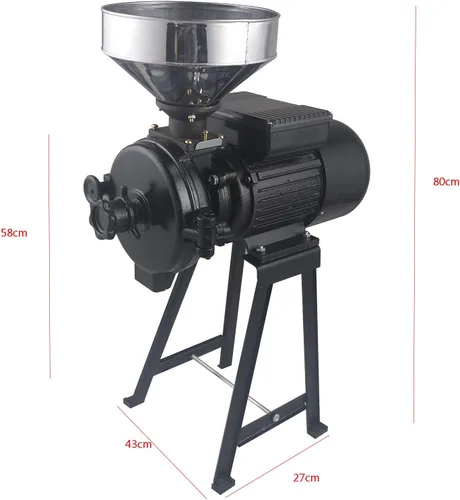 Vista 6 de Molinillo eléctrico de grano seco, molinillo de maíz, molinillo de maíz comercial de 110 V, 3000 W, molino de maíz, molinillo de trigo, molino