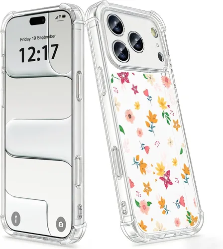 Vista 10 de OOZ Funda de cristal para iPhone 11 Pro (2019) de 5.8 pulgadas, bonita funda protectora transparente, seductor patrón de mariposa morada, suave a