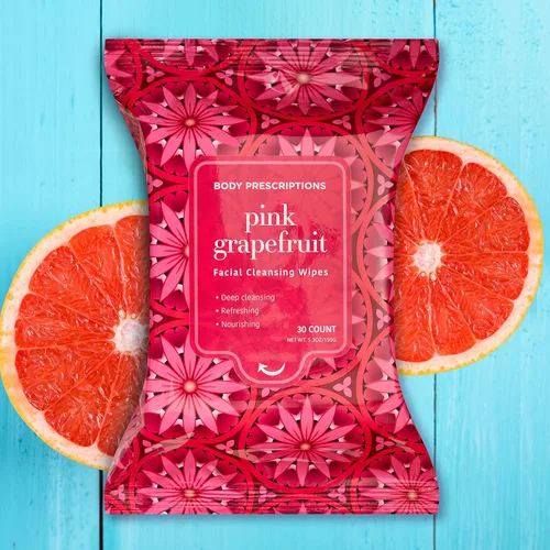 Vista 2 de Toallitas desmaquillantes Body Prescriptions - Paquete grande, Toallitas de limpieza suaves para una fácil remoción de maquillaje, Mandarina