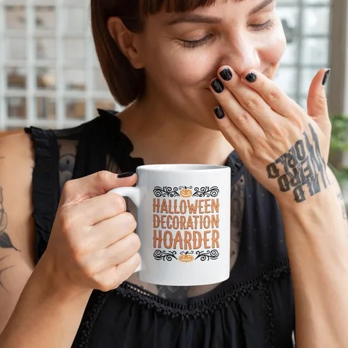 Vista 5 de LookHUMAN Tazas de Halloween Taza de café de Halloween - Tazas de café para decoración ideales para amantes y entusiastas de la decoración - Taza