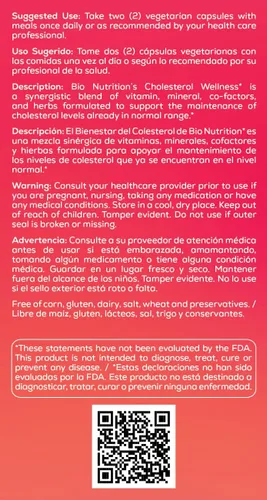 Vista 4 de Bio Nutrition Colesterol Wellness, 60 Cápsulas