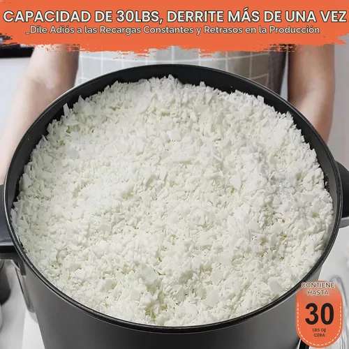 Vista 3 de Leerie D15 - Derretidor de cera comercial digital de 30 libras para hacer velas, olla de fusión de cera de vela grande con control preciso