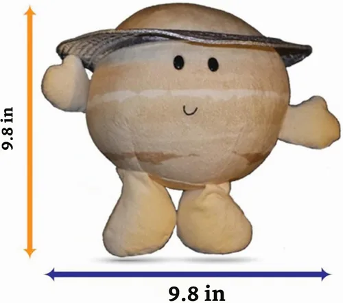 Vista 3 de Celestial Buddies Saturn Buddy Peluche suave de 10 pulgadas, características bordadas, etiqueta de datos divertidos de planetas para niños