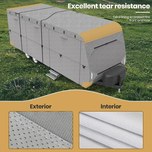 Vista 6 de Leader Accessories - Funda protectora para remolque de viaje para caravana, 3 capas, polipropileno 165g Heavy Duty Camper Cover,Snowproof,Anti-UV