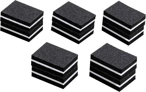 Vista 8 de 100 unidades de mini amortiguadores para uñas de grano 180/100 para uñas acrílicas para el cuidado de las uñas (negro)