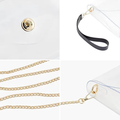 Vista 27 de Bolsa transparente aprobada para estadios: ideal para controles de seguridad rápidos, bolso pequeño transparente para mujer
