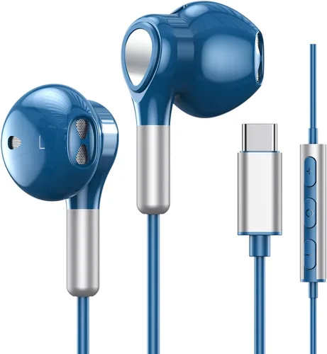 Vista 13 de Auriculares USB C para Samsung Galaxy S24 S23 Ultra S22 S21 FE S20 A54 A53 Auriculares USB C con Micrófono Control de Volumen Auriculares con Cable