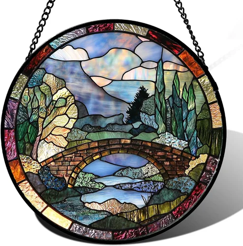 Vista 10 de Atrapasoles de Vidrio Manchado para Colgar en Ventanas, Koi y Loto para Puerta, Decoración del Hogar, Atrapasoles de Pescado, Regalos de Navidad