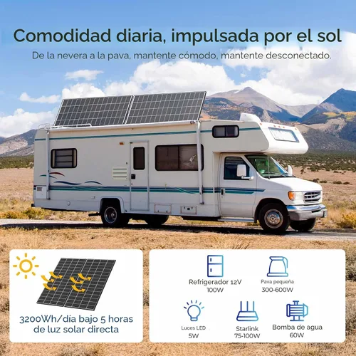 Vista 3 de Renogy - Paneles solares, 640 vatios, 18BB, tipo N, panel solar monocristalino de 12/24 voltios, 2 piezas de 320 vatios, configuración solar