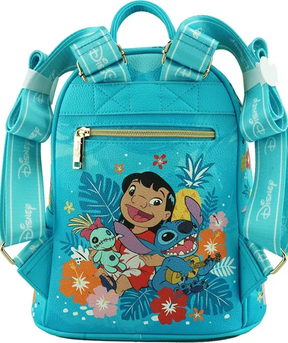 Vista 5 de Wondapop Disney Lilo & Stitch - Mini mochila de piel vegana de 11 pulgadas, Azul, Lilo